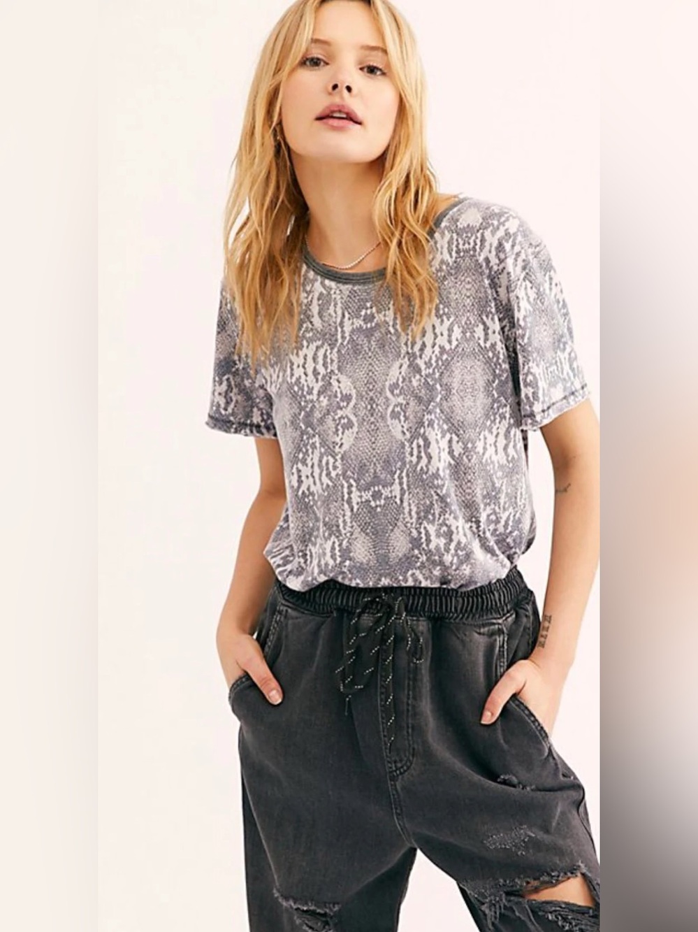 Free People print tourist tee top